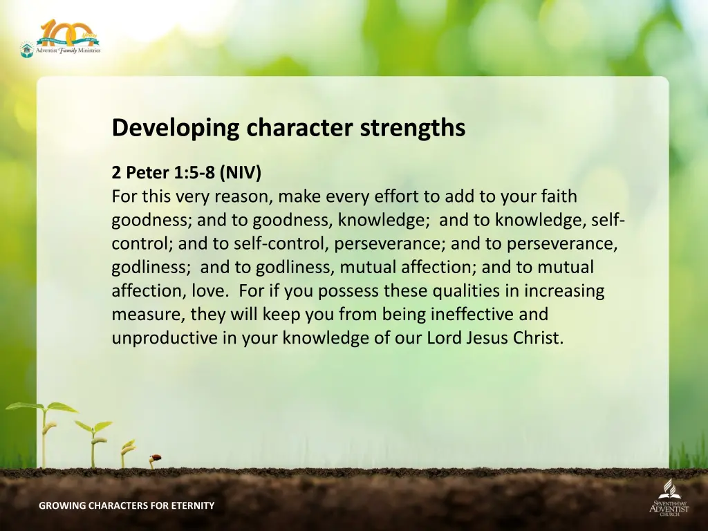 developing character strengths