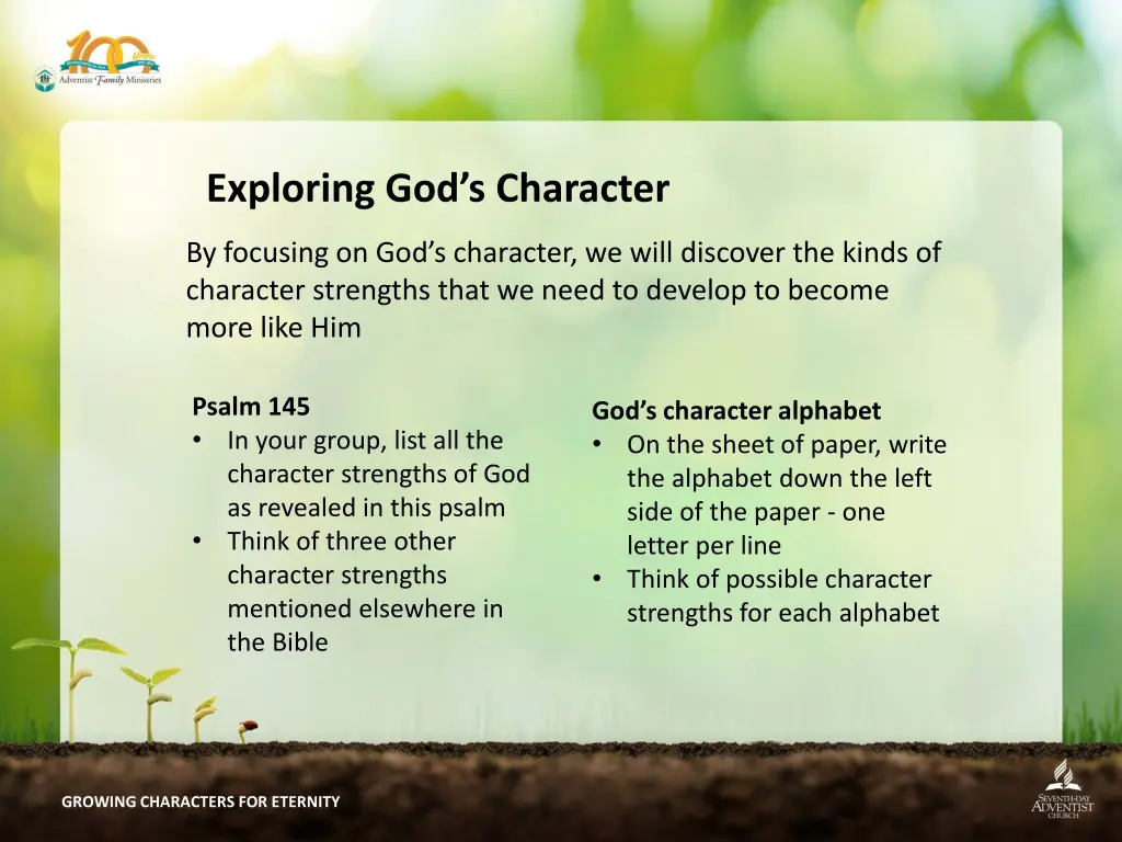 exploring god s character