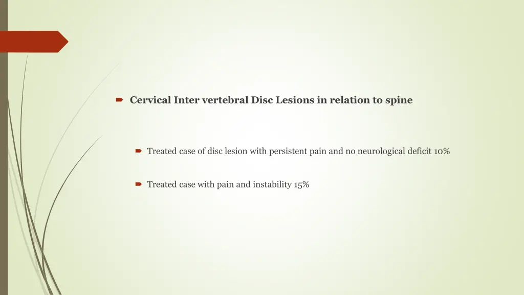 cervical inter vertebral disc lesions in relation