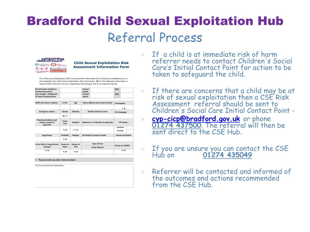 bradford child sexual exploitation hub referral