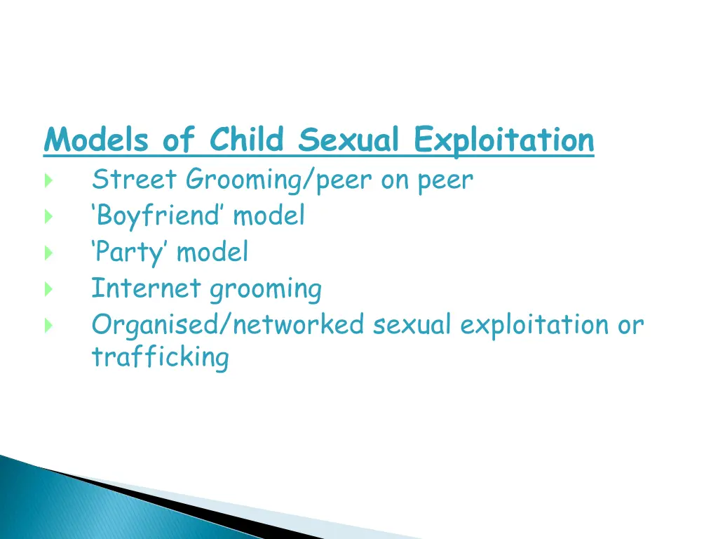 models of child sexual exploitation street