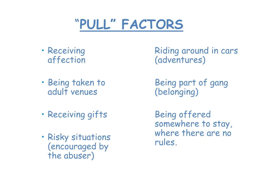 pull factors