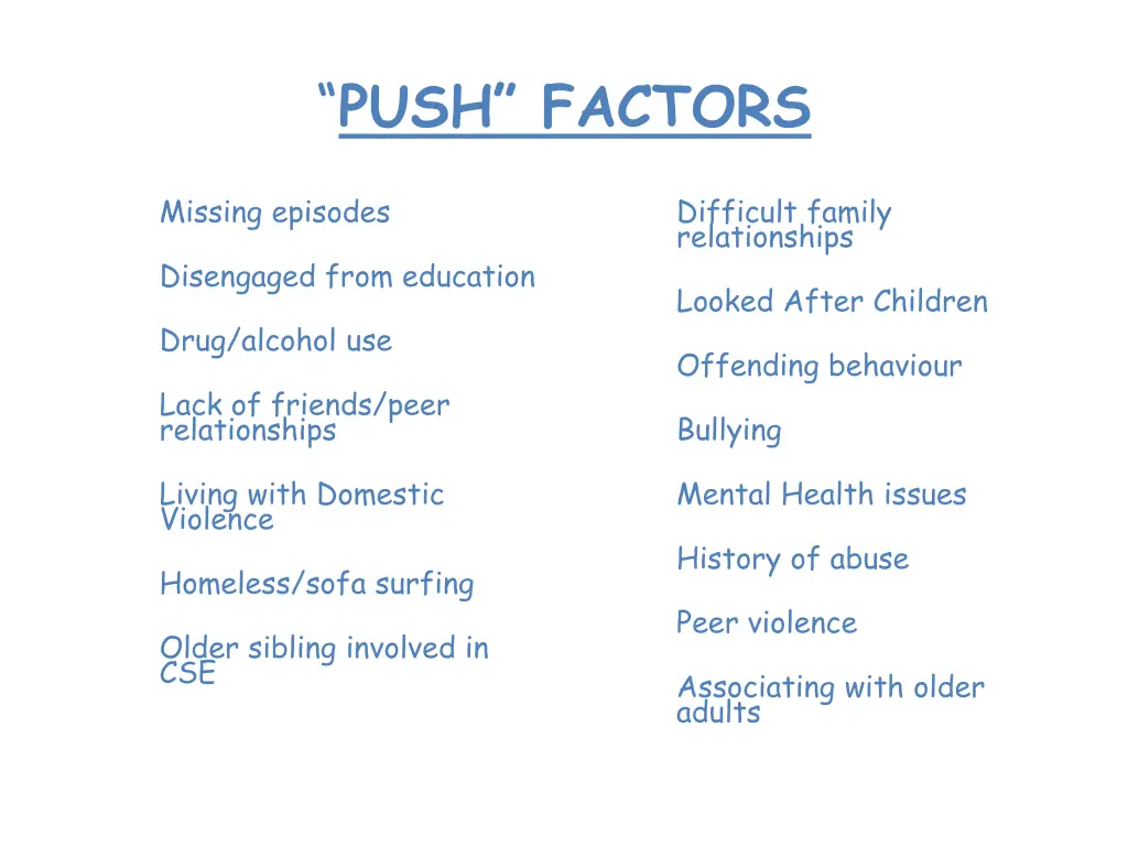 push factors