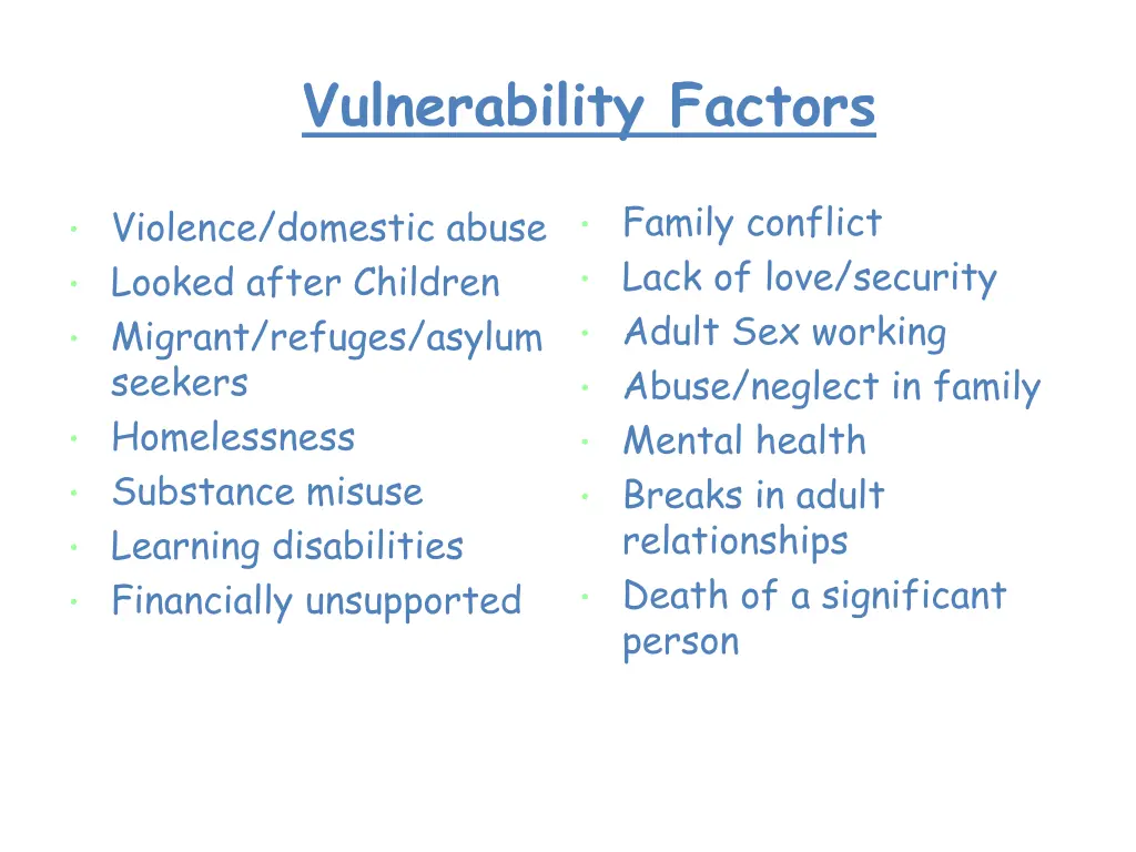 vulnerability factors