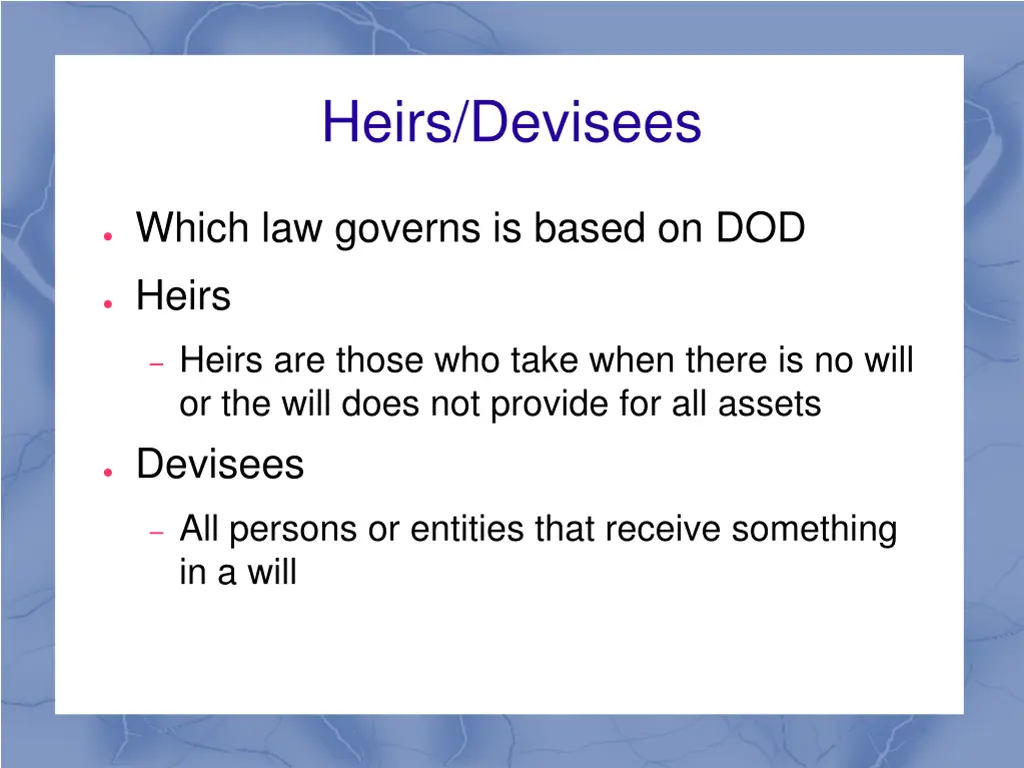 heirs devisees