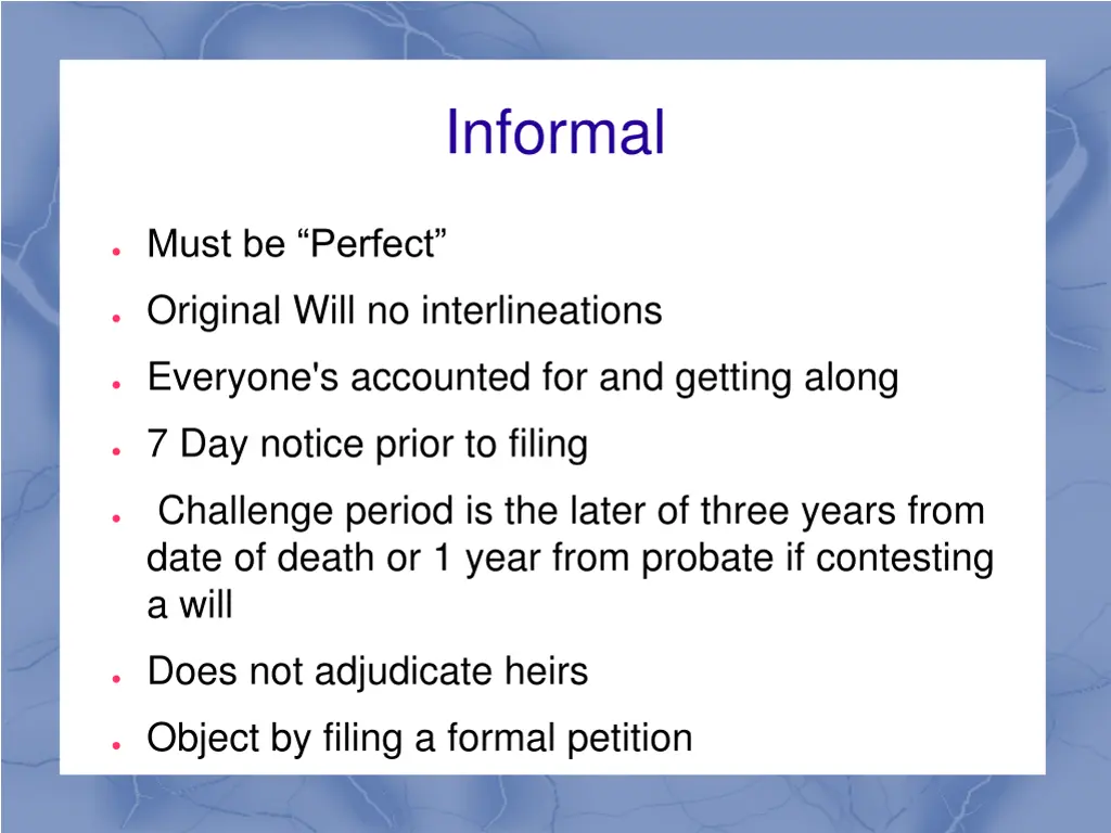 informal