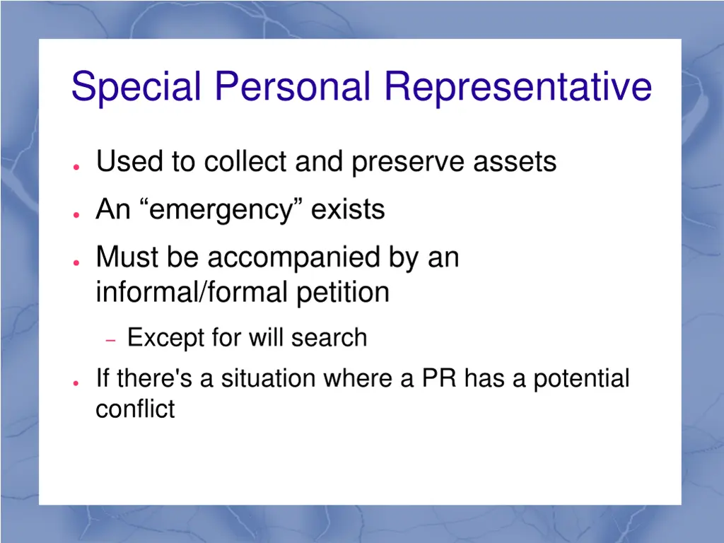 special personal representative