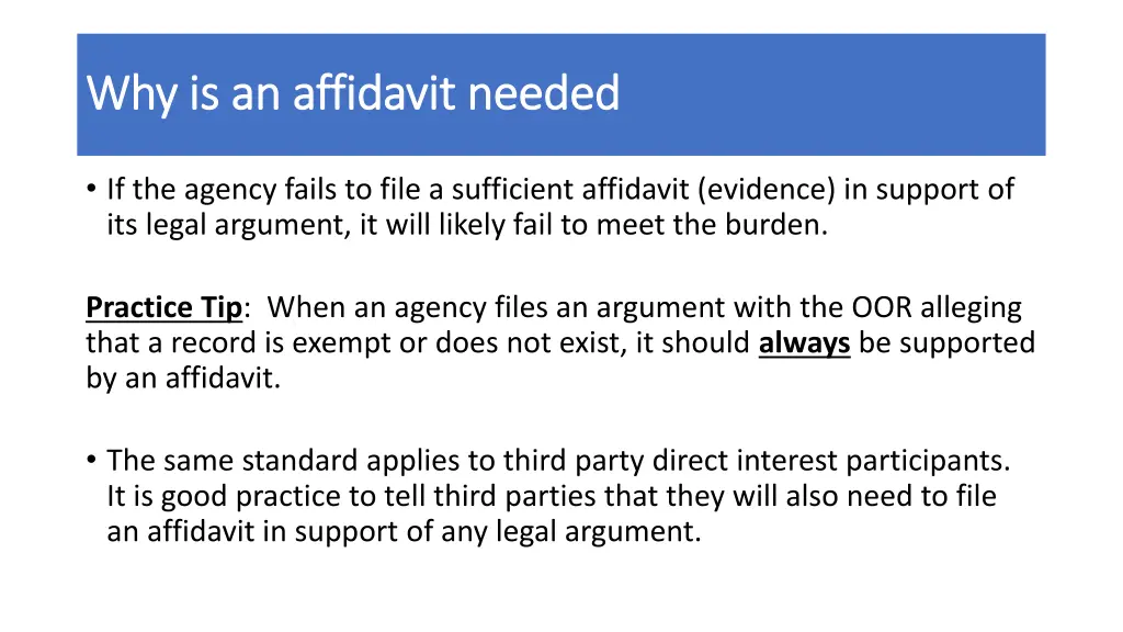 why is an affidavit needed why is an affidavit 1