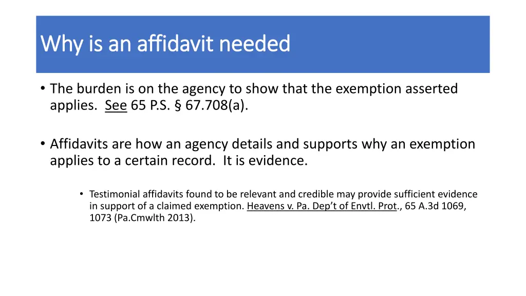 why is an affidavit needed why is an affidavit