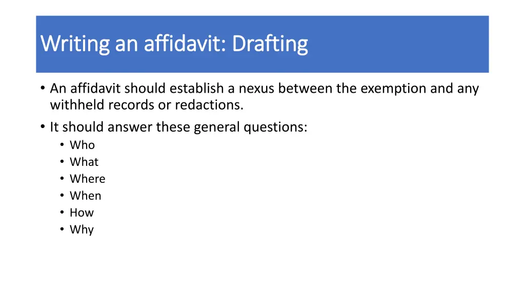 writing an affidavit drafting writing