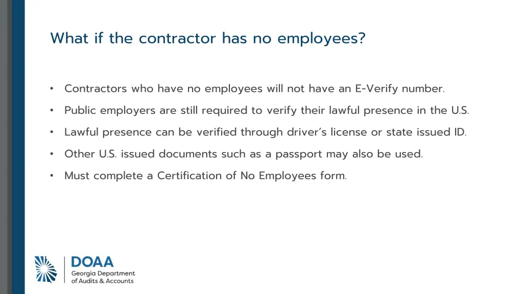 what if the contractor has no employees