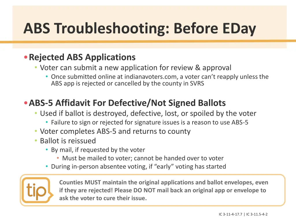 abs troubleshooting before eday