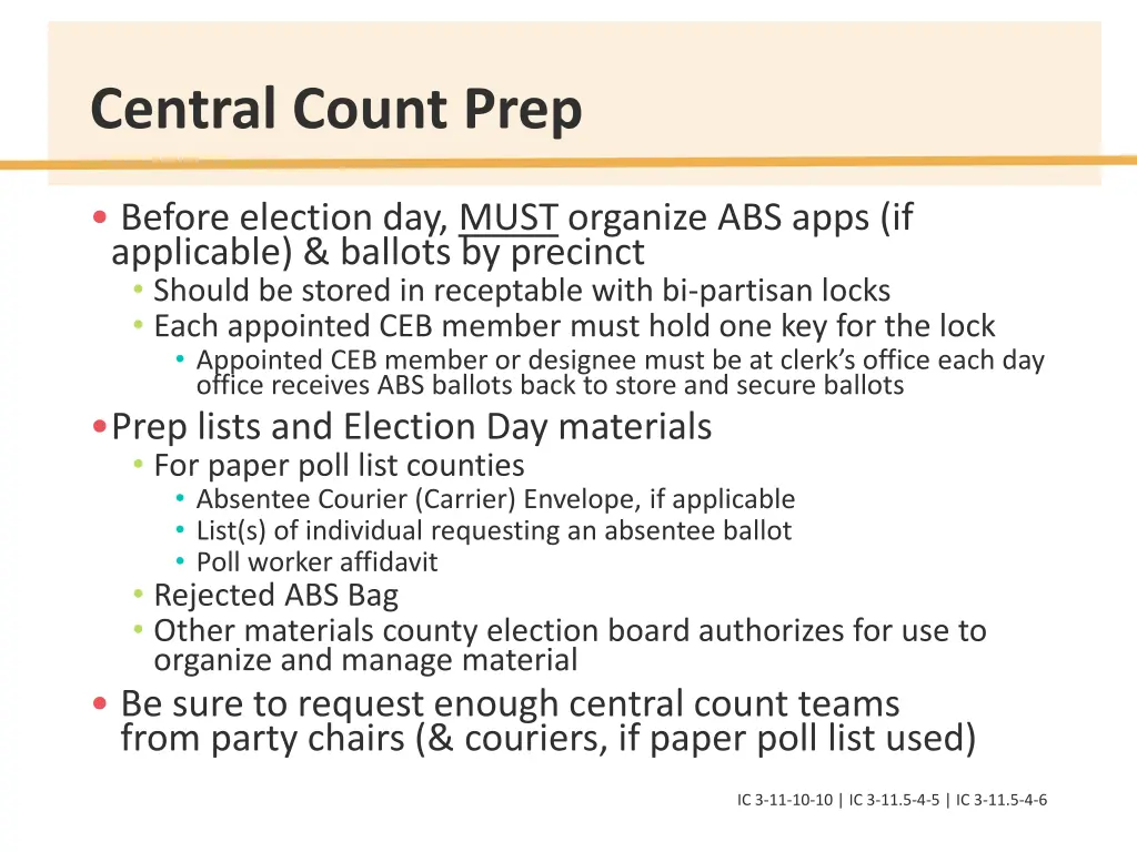 central count prep