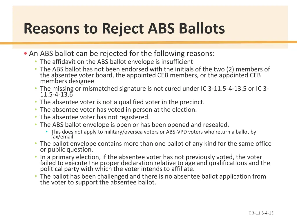 reasons to reject abs ballots