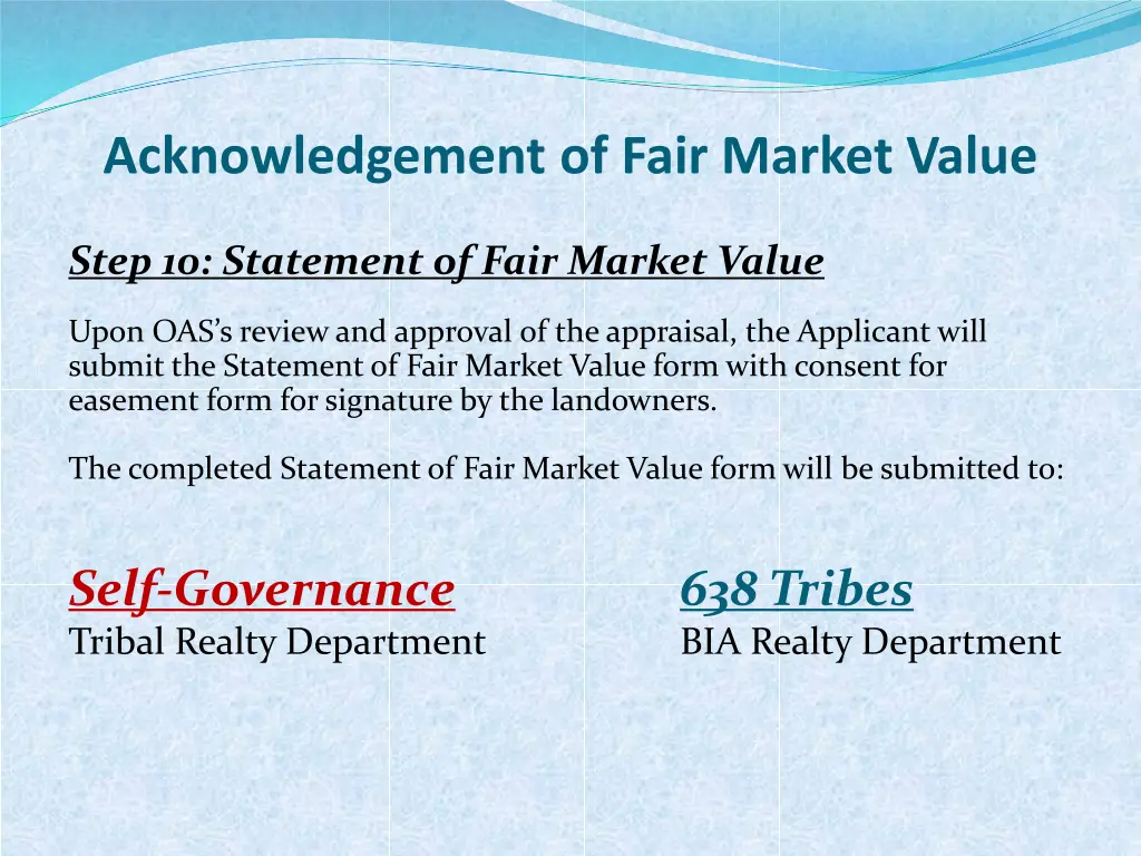 acknowledgement of fair market value