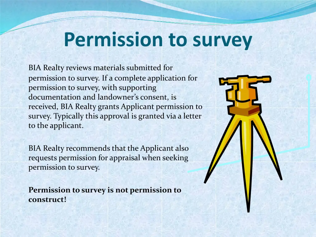 permission to survey