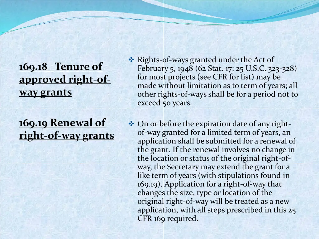 rights of ways granted under the act of february