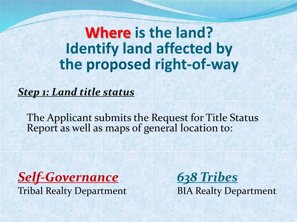 where is the land identify land affected