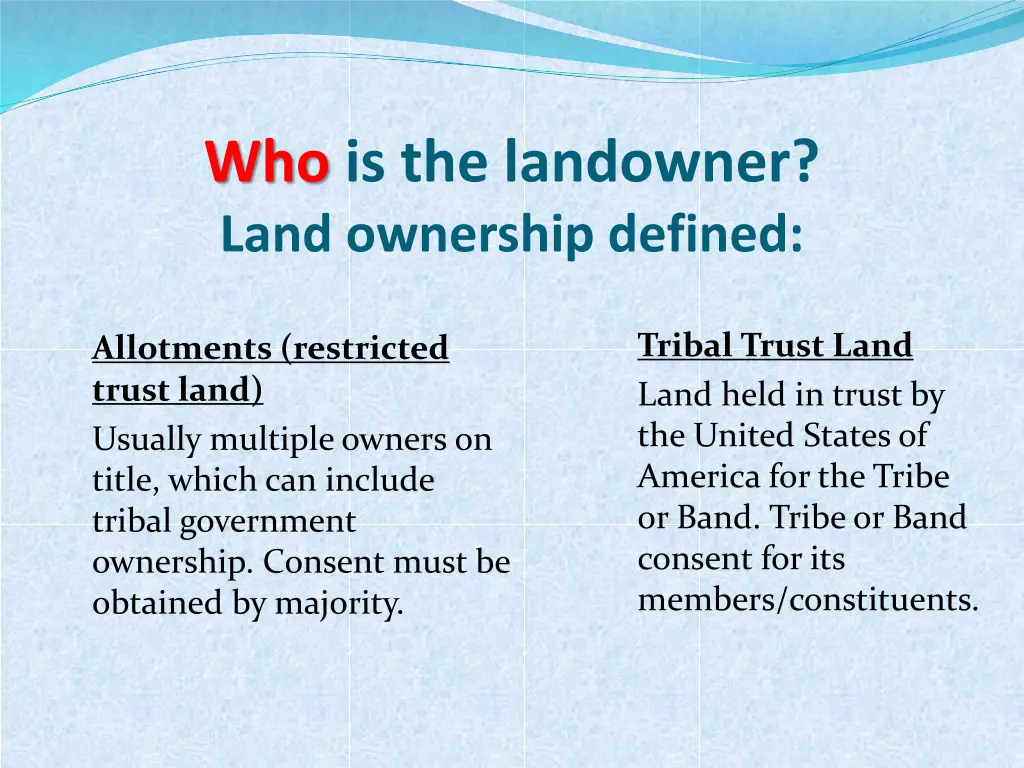 who is the landowner land ownership defined