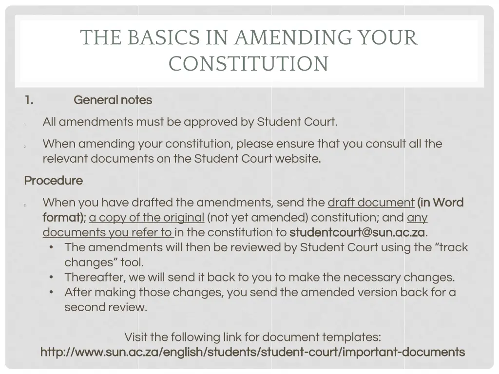 the basics in amending your constitution