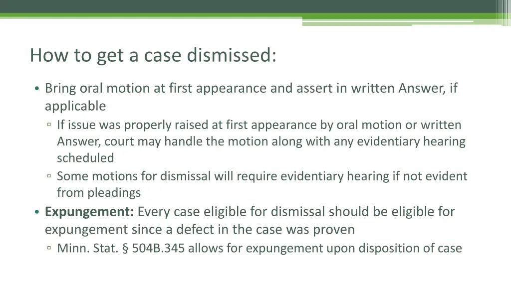 how to get a case dismissed