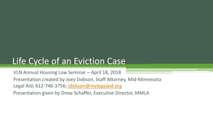 life cycle of an eviction case