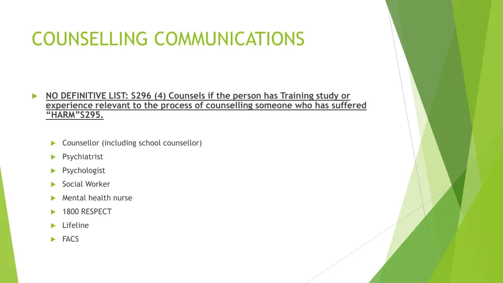 counselling communications