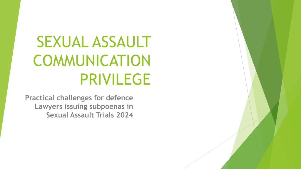 sexual assault communication privilege