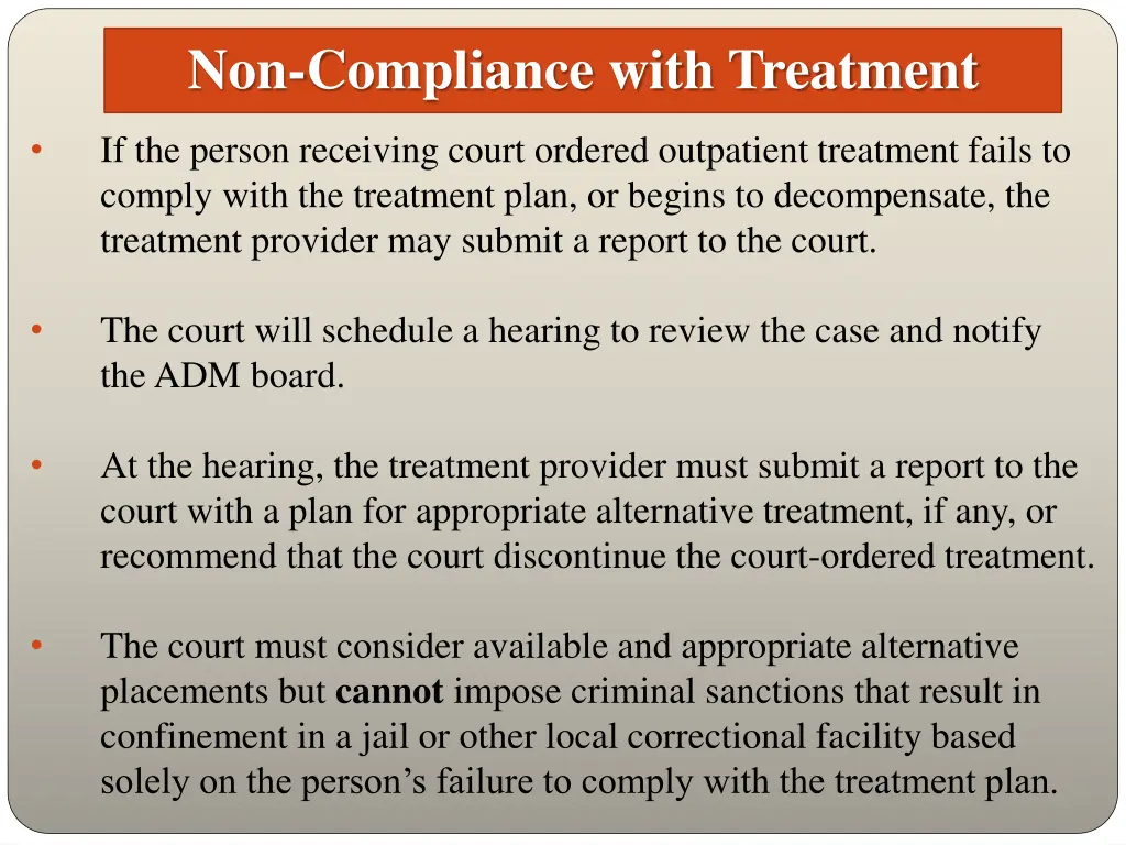 non compliance with treatment