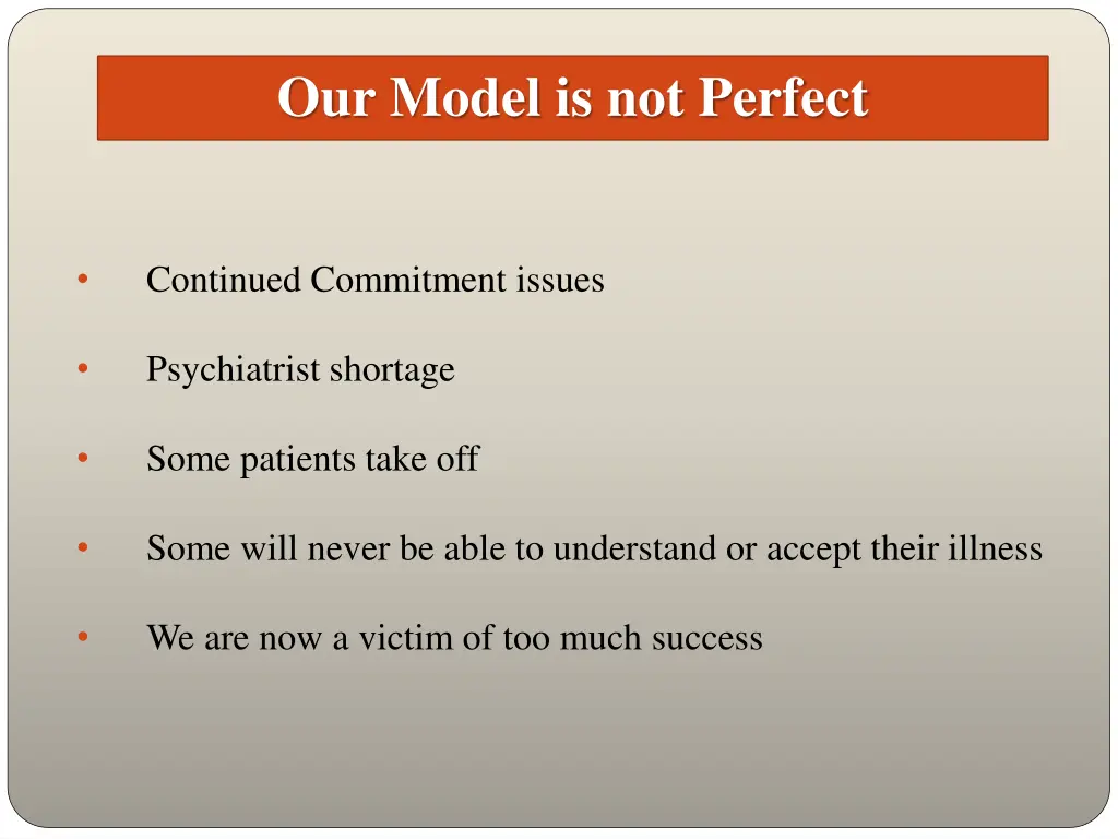 our model is not perfect