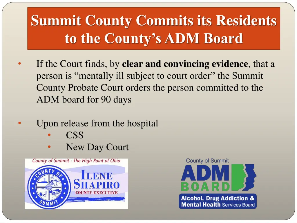 summit county commits its residents to the county