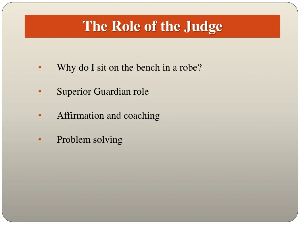 the role of the judge