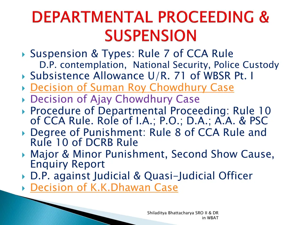 suspension types rule 7 of cca rule