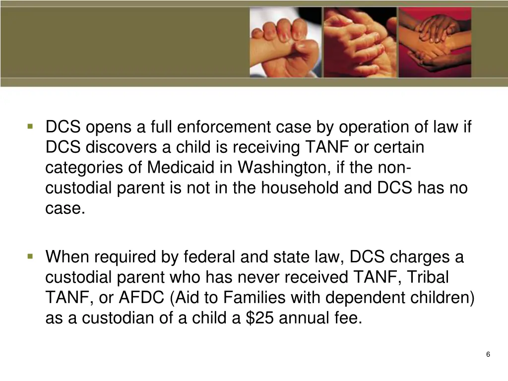 dcs opens a full enforcement case by operation