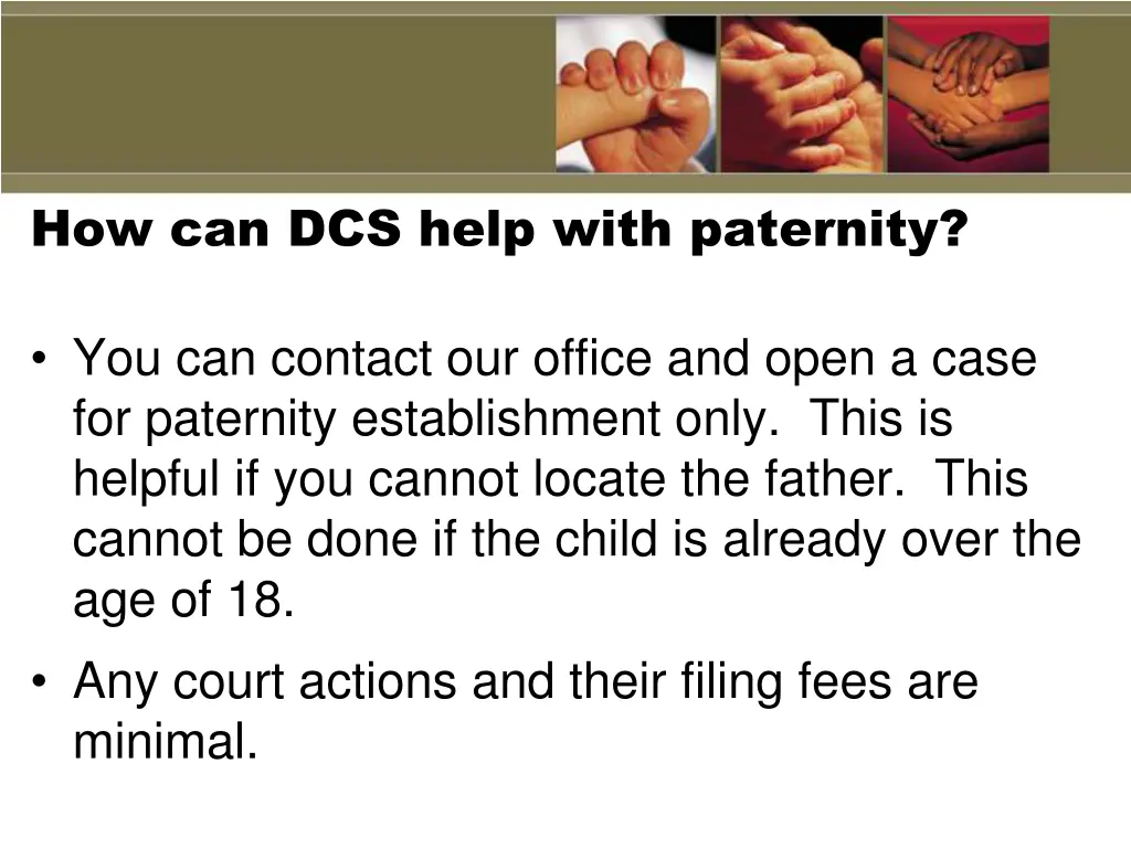 how can dcs help with paternity