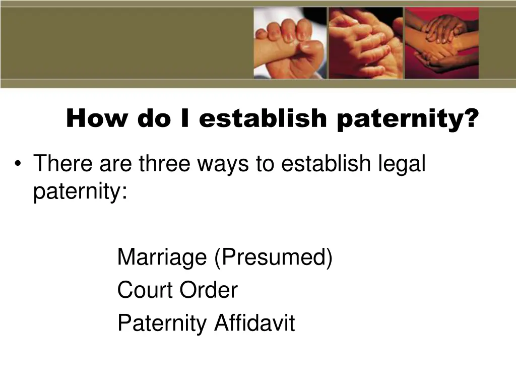 how do i establish paternity