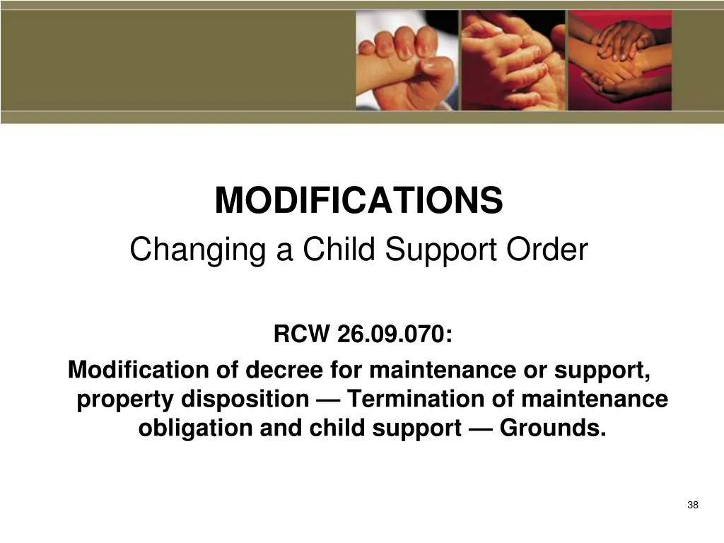 modifications changing a child support order