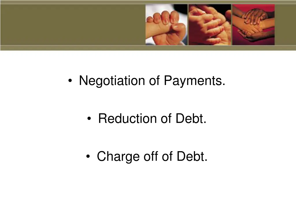 negotiation of payments