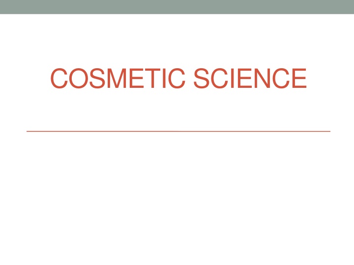 cosmetic science