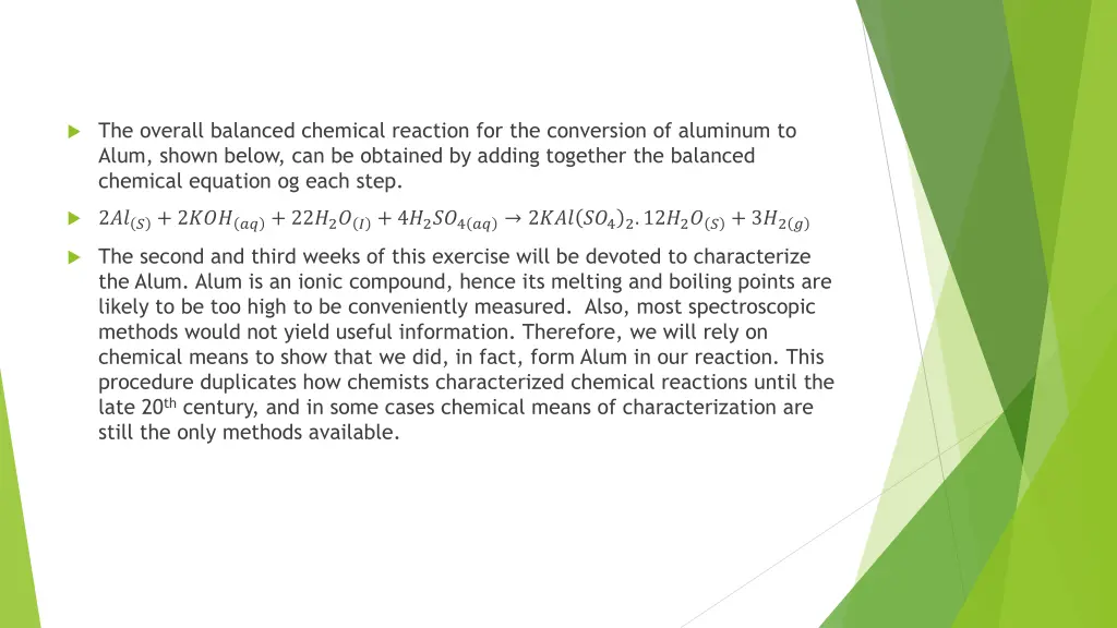 the overall balanced chemical reaction