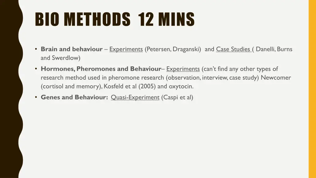 bio methods 12 mins