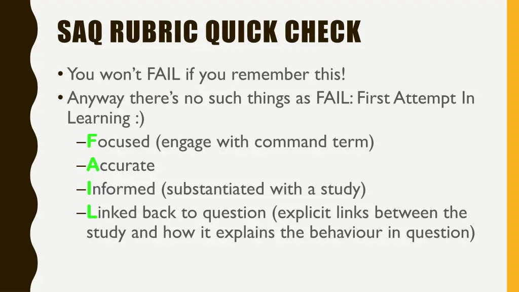 saq rubric quick check