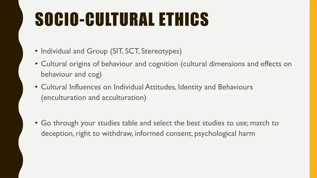 socio cultural ethics