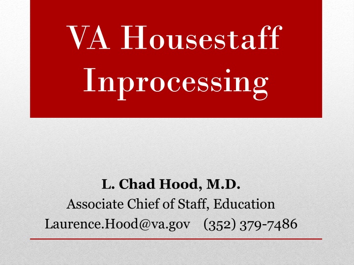 va housestaff inprocessing