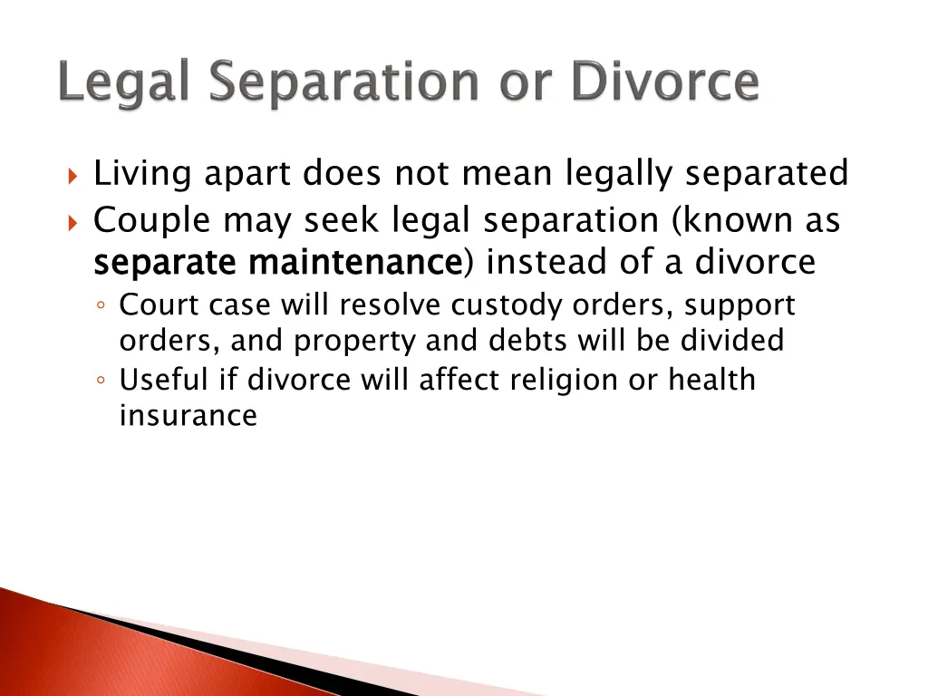 living apart does not mean legally separated