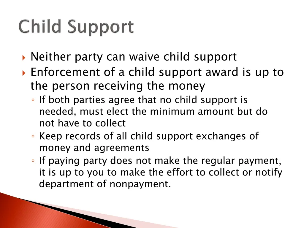 neither party can waive child support enforcement