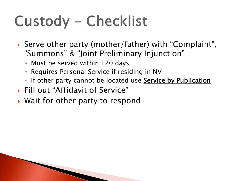 serve other party mother father with complaint