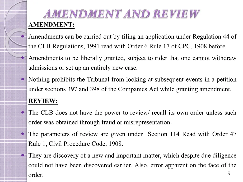 amendment amendments can be carried out by filing