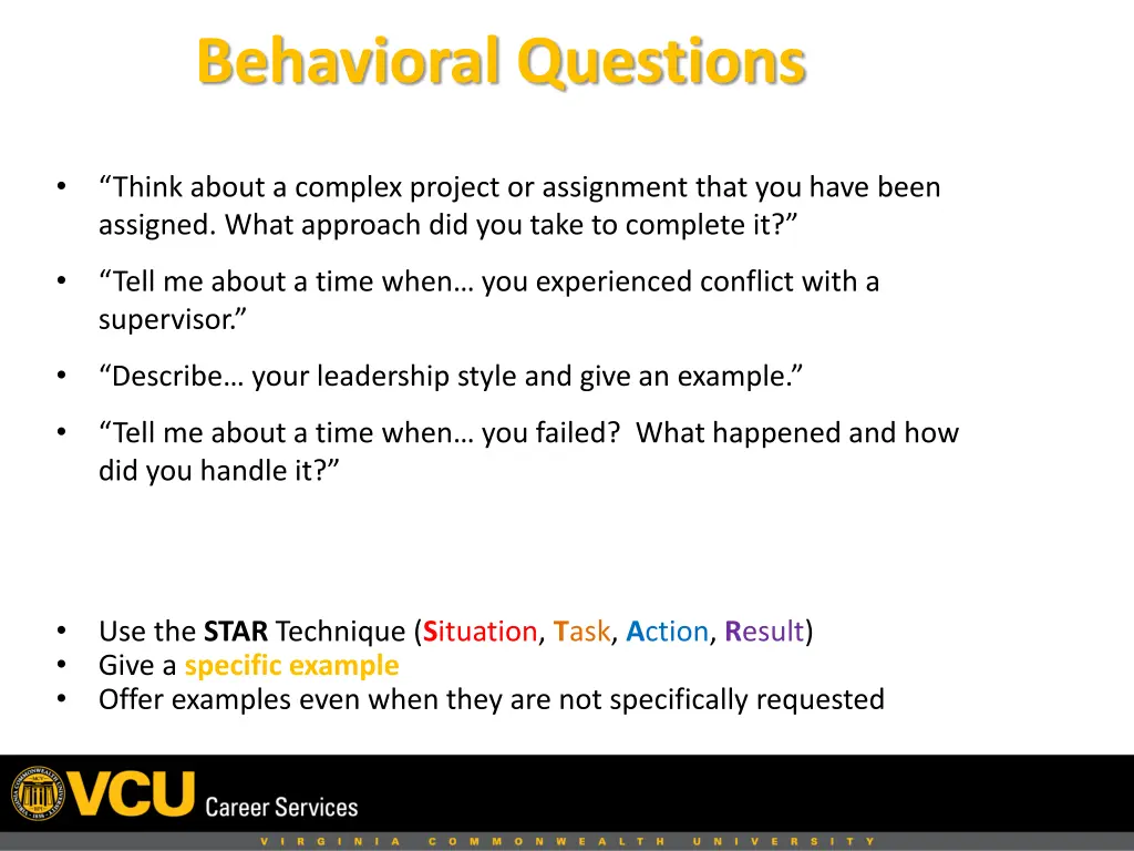 behavioral questions