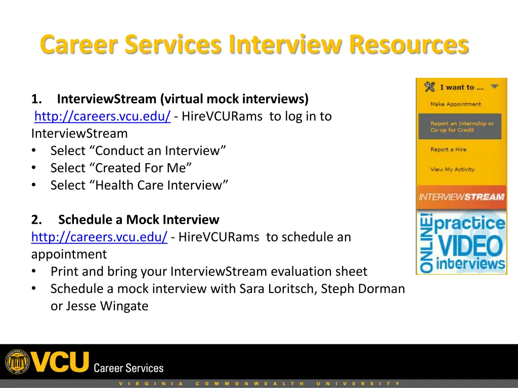 career services interview resources